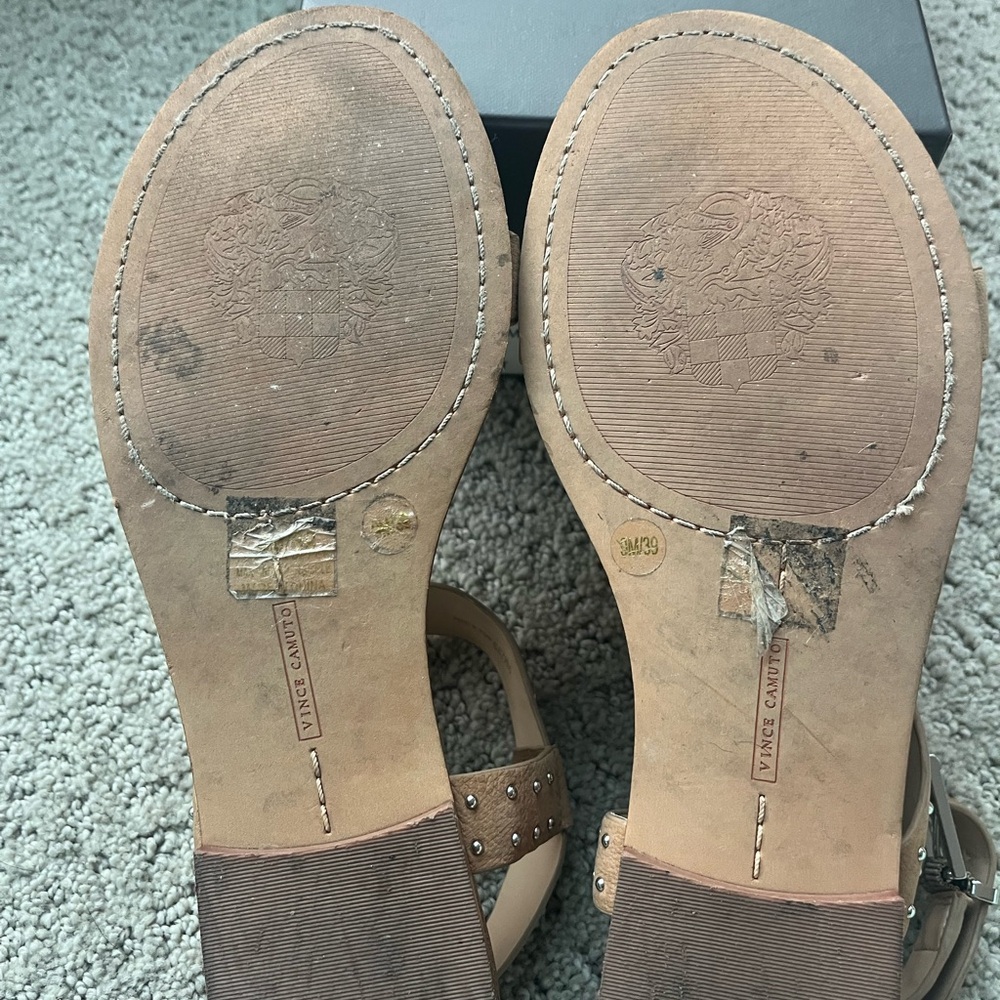 Vince Camuto Brown Studded Sandals - Picture 5 of 8